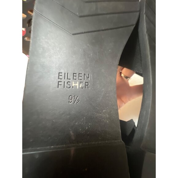 Eileen Fisher Womens Black Open-Toe Sandals Size 9.5 With Back Zipper Closure - Picture 6 of 7